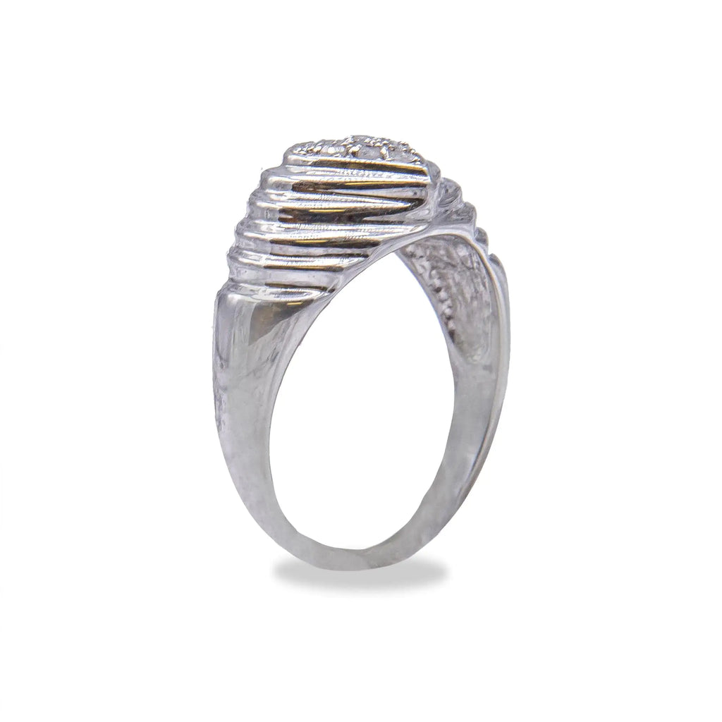 Bague en argent sterling 925 avec diamant rond 1/6 ct et motif cœur « Heartbeat » (couleur IJ, pureté I3)
