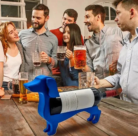 Portabotellas de vino con forma de perro salchicha