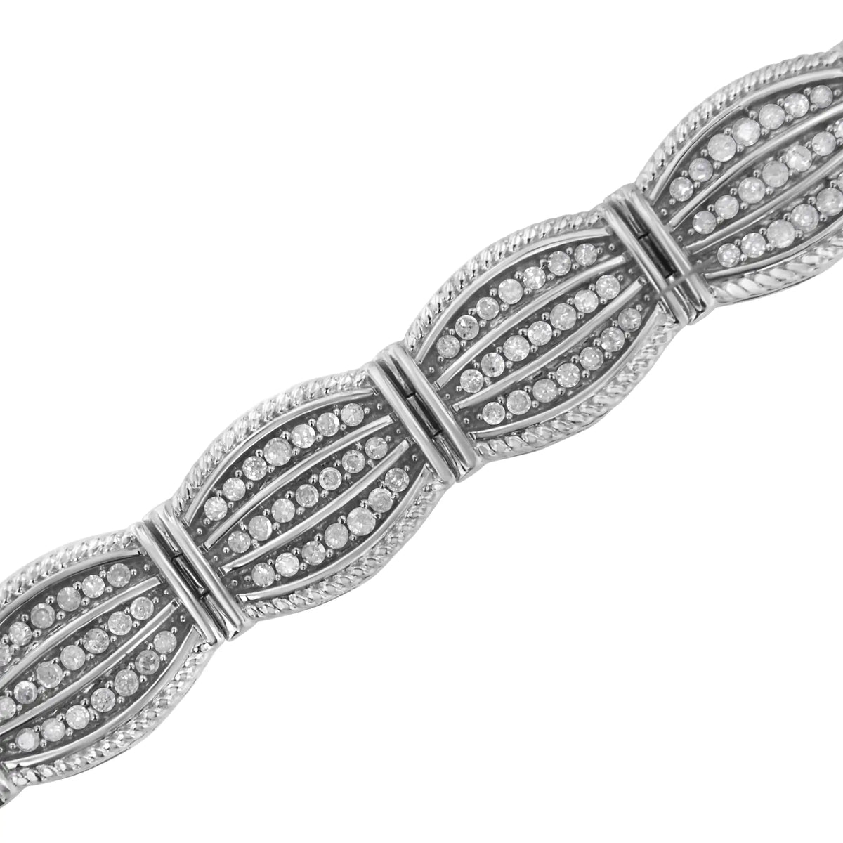 Pulsera de tenis estilo art déco con diamantes engastados en garras de 3,0 ct en plata esterlina 925 (color IJ, claridad I2-I3) - 7,25"