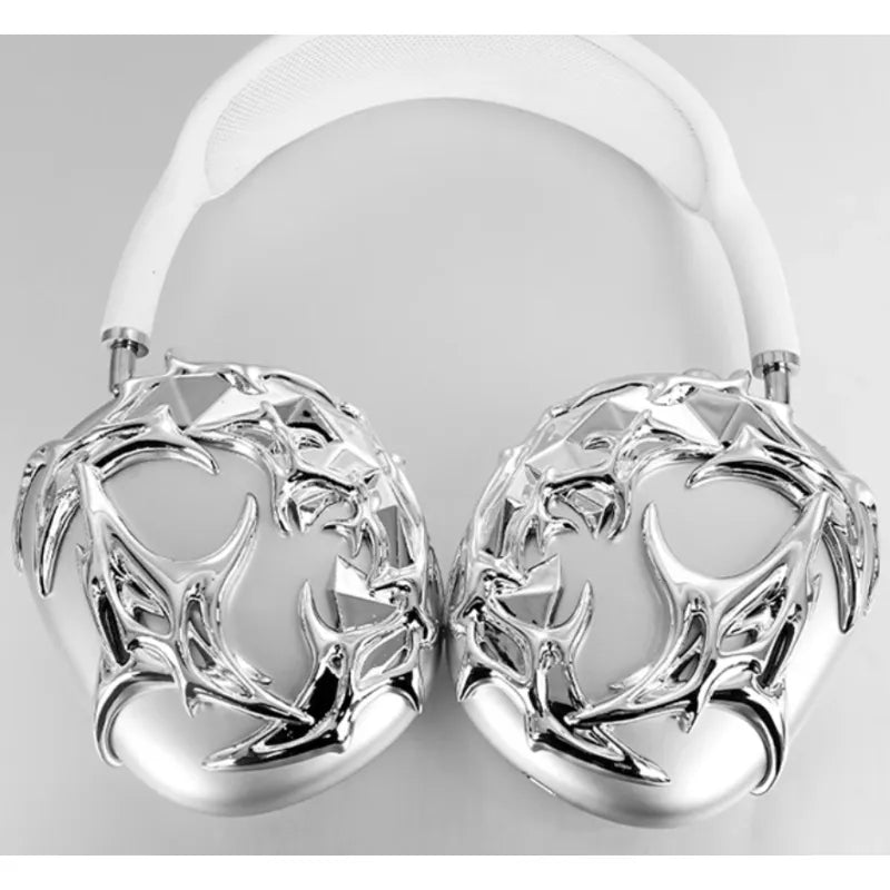 Funda para auriculares con líquido plateado