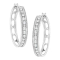 .925 Sterling Silver 1/2 cttw Lab Grown Diamond Hoop Earring (F-G Color, VS2-SI1 Clarity)