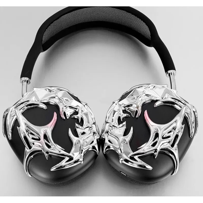 Funda para auriculares con líquido plateado