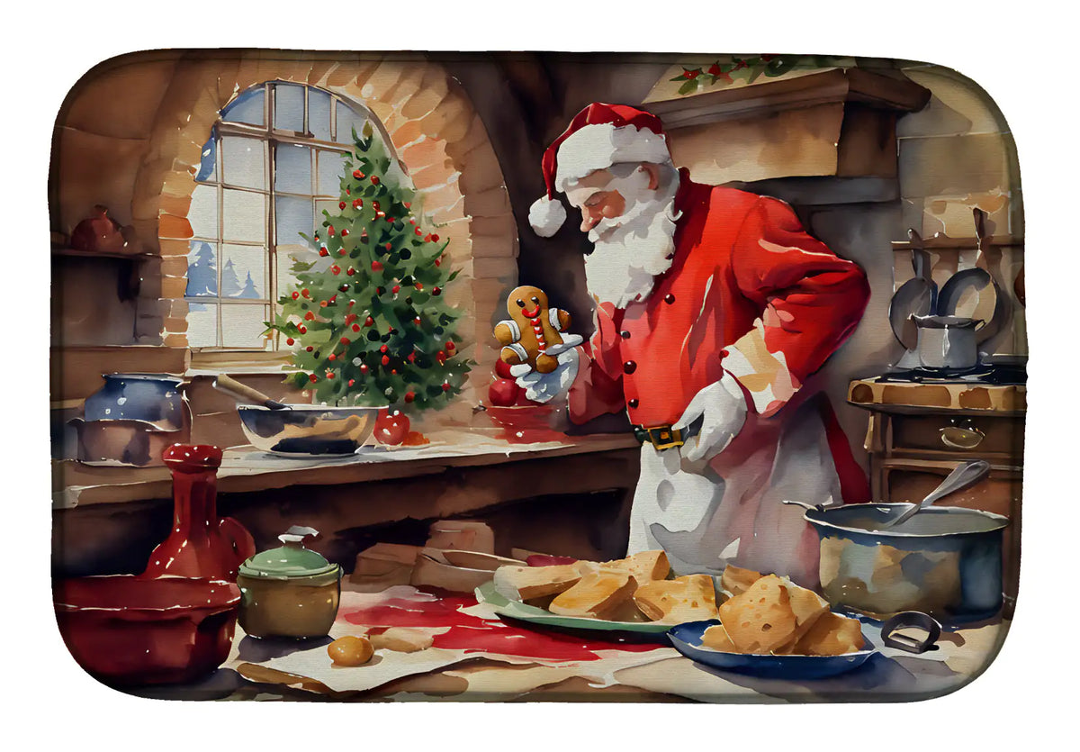 Esterilla para secar platos con forma de galletas de Papá Noel