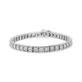 Pulsera de eslabones de diamantes de 1/4 ct en plata de ley 925 (color IJ, claridad I2-I3) - Tamaño 7,25"