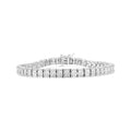 Bracelet tennis en argent sterling 925 1/4 ct avec diamants et perles alternés (couleur IJ, pureté I2-I3) - Taille 7,25"