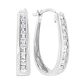 Aros de diamantes cultivados en laboratorio de 1/4 ct en plata esterlina 925 (color FG, claridad VS2-SI1)