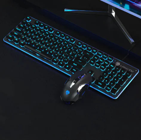 Teclado luminoso para juegos con cable USB: ideal para uso en el hogar y la oficina