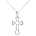 Collier pendentif croix ouverte encadrée de diamants 1/3 ct en argent sterling 925 de 18 po (couleur JK, clarté I2-I3)