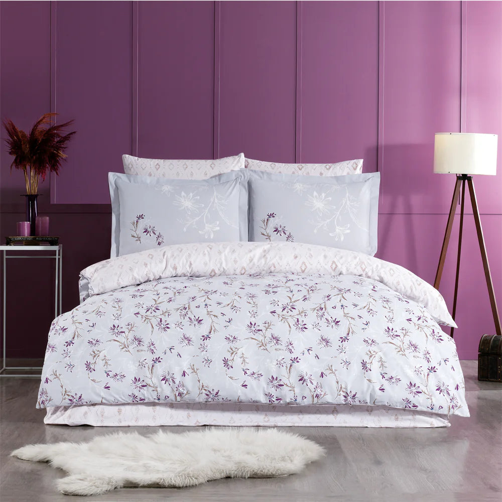 Juego de funda nórdica de popelina para cama de matrimonio Hobby Jardin Mor