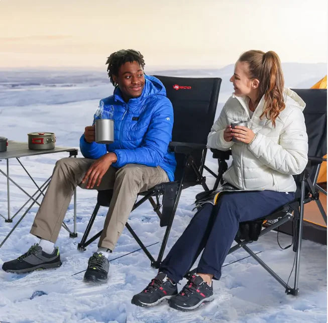 Silla de camping con calefacción Antarctica Gear con batería de 12 V y 5 bolsillos