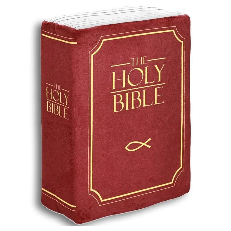Almohada de peluche con la Biblia de Navidad