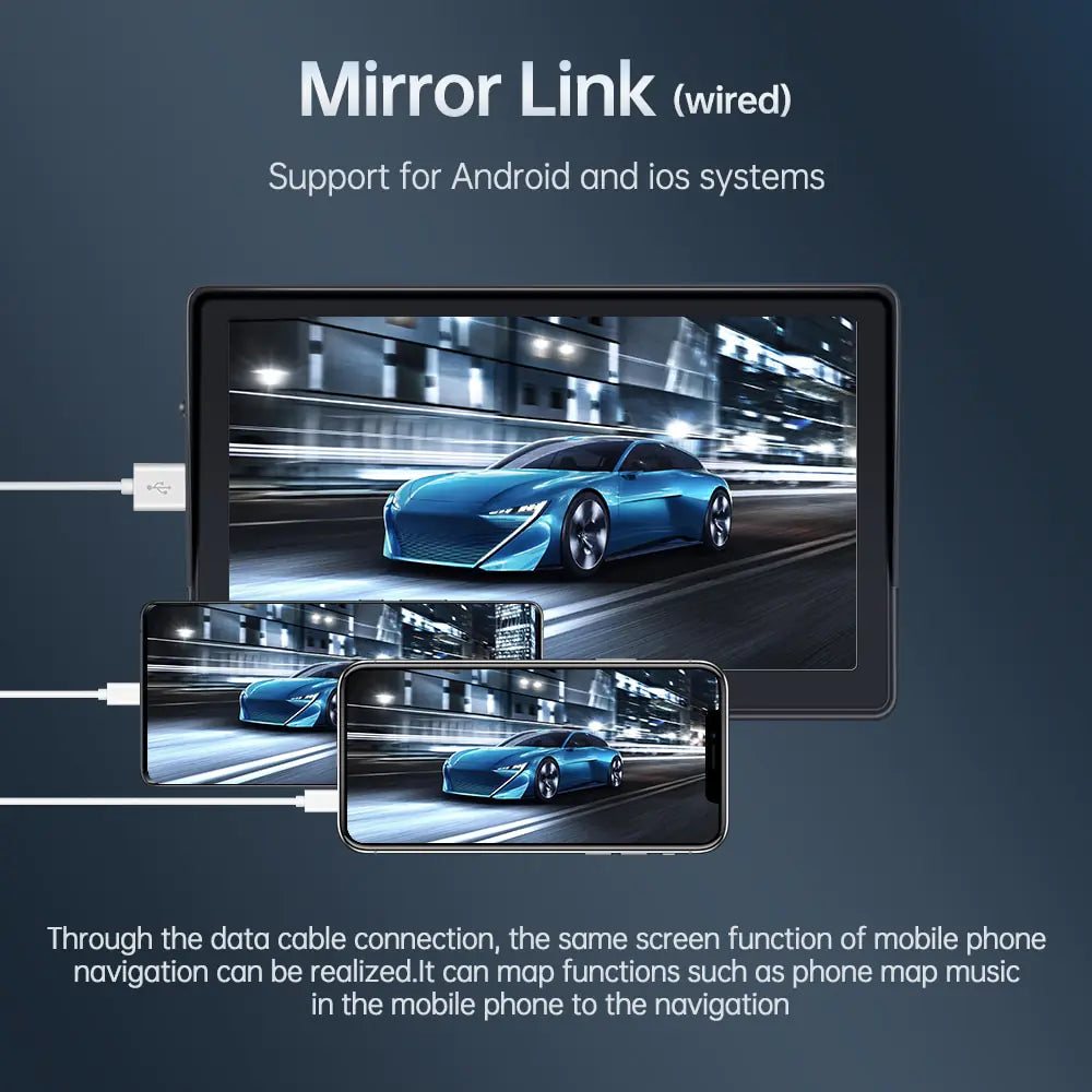Reproductor multimedia de vídeo y radio universal para coche de 7 pulgadas con Apple CarPlay y Android Auto inalámbricos portátiles