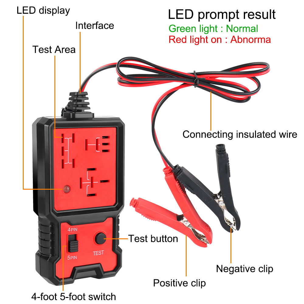 Automotive Electronic Relay Tester Car Relay Tester Universal 12V LED Indicator Light Car Battery Checker Car Accessories