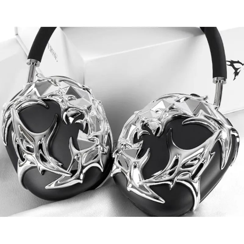 Funda para auriculares con líquido plateado