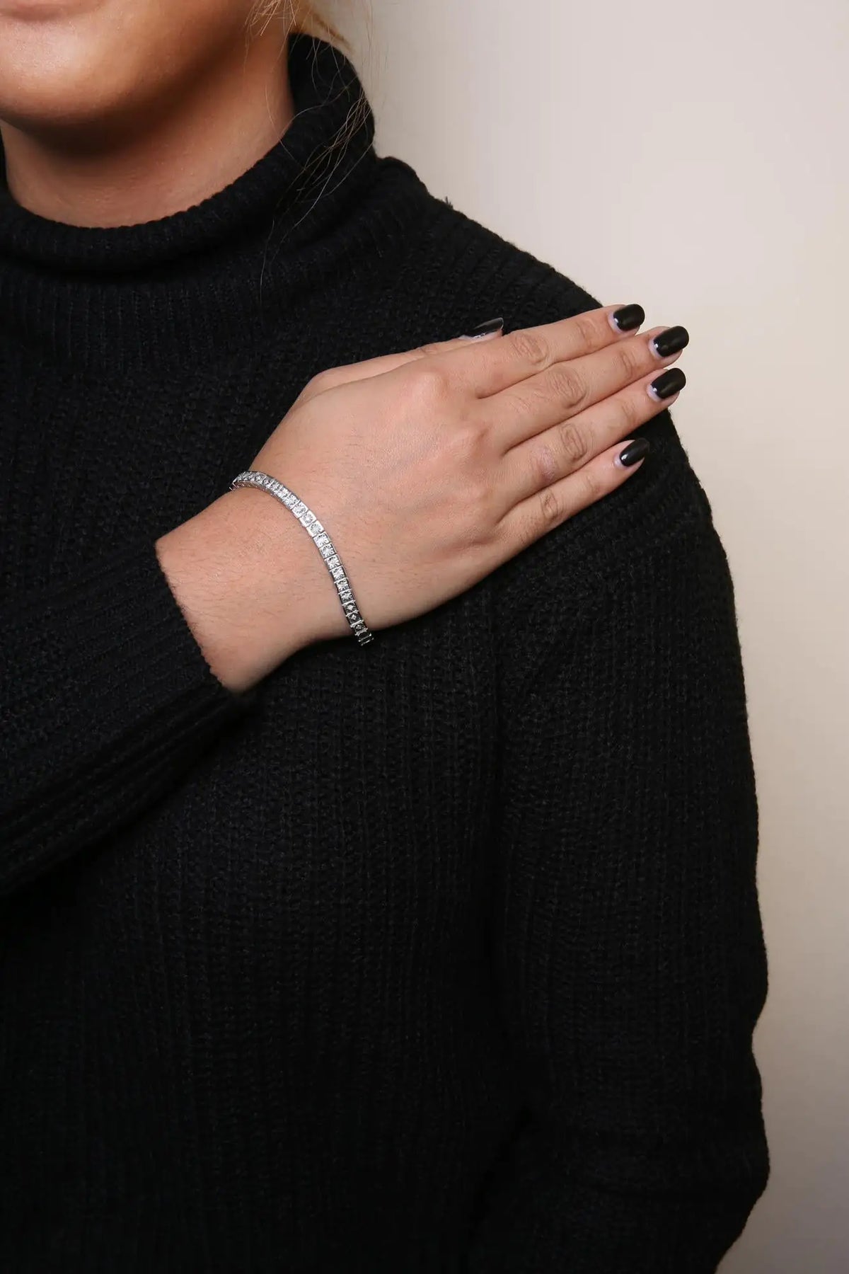Bracelet de tennis en argent sterling 925 avec diamants et perles Miracle Set 1/4 ct, 7,25 po (couleur IJ, clarté I2-I3)