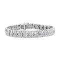 Pulsera de eslabones en forma de chevron con diamantes de 3,00 ct en plata de ley 925 (claridad I2-I3, color IJ) - Tamaño 7,25"