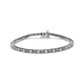 Bracelet de tennis en argent sterling 925 de 1,0 ct avec alternance de diamants blancs ronds et de diamants verts traités ronds (couleur verte et IJ, pureté I3) - Taille 7" pouces