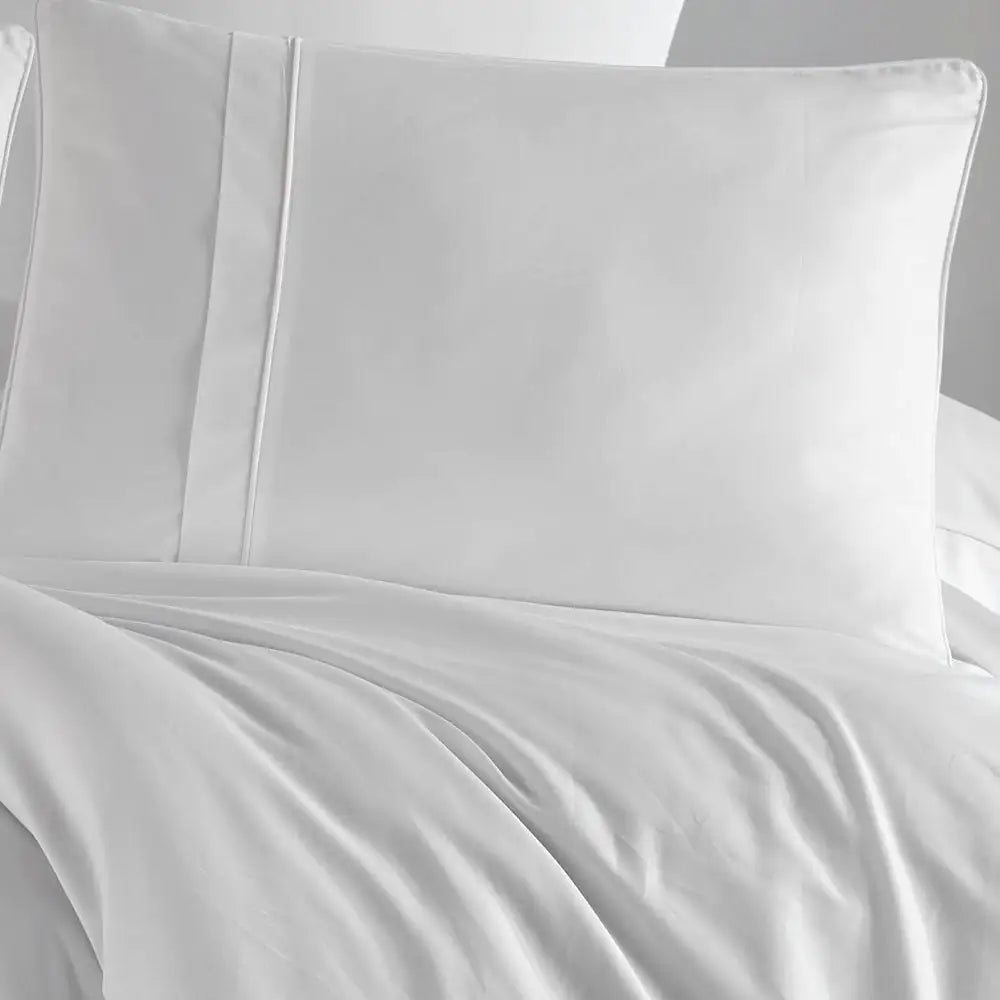 Juego de funda nórdica de satén de 300 hilos color blanco para cama doble de Hobby Plain