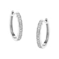 Aros de plata de ley 925 con borde curvo y diamantes incrustados de 1/4 ct (color IJ, claridad I3)