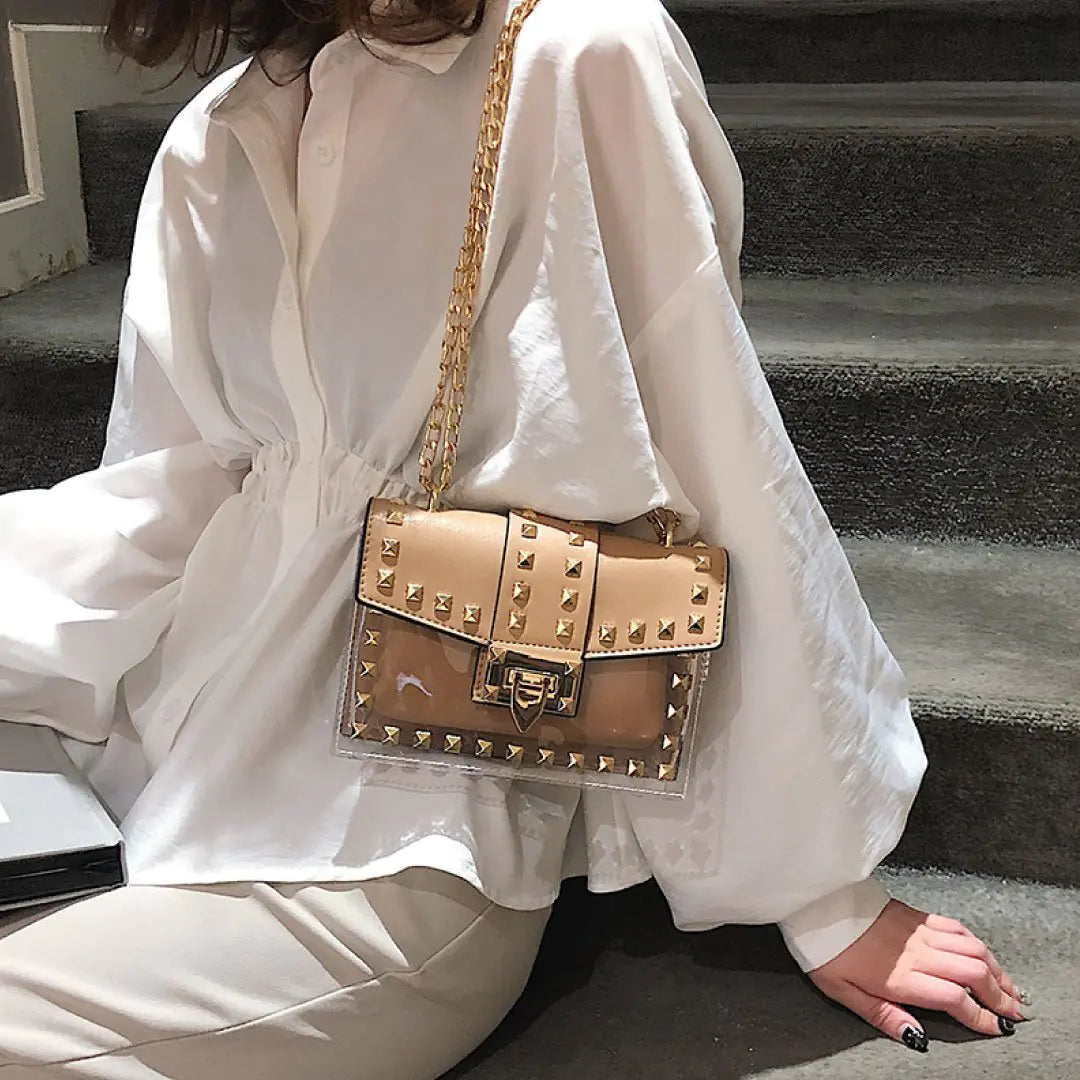 Bolso de hombro Betty -Transparente/Bronceado