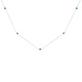 .925 Sterling Silver 1/2 Cttw Treated Fancy Blue Diamond Station Necklace (I2-I3 Clarity) - 18”