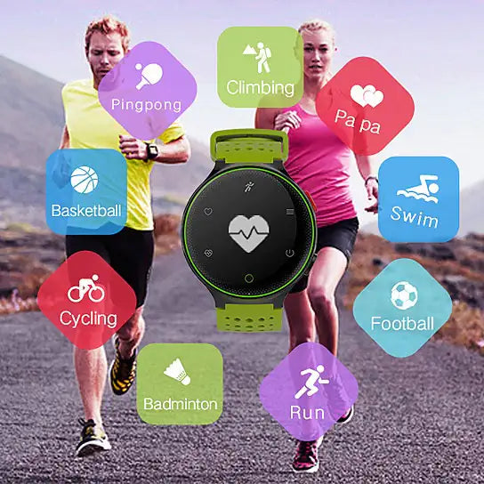 Reloj deportivo Smart Fit resistente al agua con monitor activo de frecuencia cardíaca y presión arterial