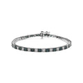 Bracelet de tennis en argent sterling 925 de 1,0 ct avec diamant blanc rond alterné et diamant bleu rond traité (couleur bleue et IJ, pureté I3) - Taille 7" pouces