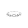 Anillo de plata de ley 925 con detalle de diamantes y banda con clip (color IJ, claridad I2-I3)