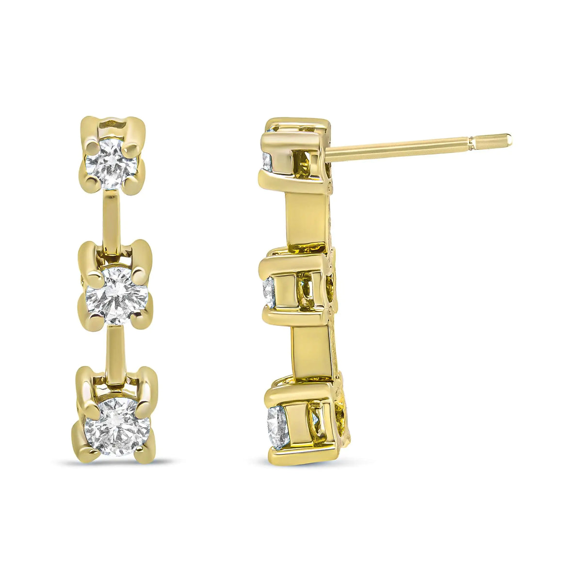 .925 Sterling Silver 1/2 Cttw Lab Grown Brilliant Round Cut Diamond Floral Cluster Stud Earrings (G-H Color, VS2-SI1 Clarity)