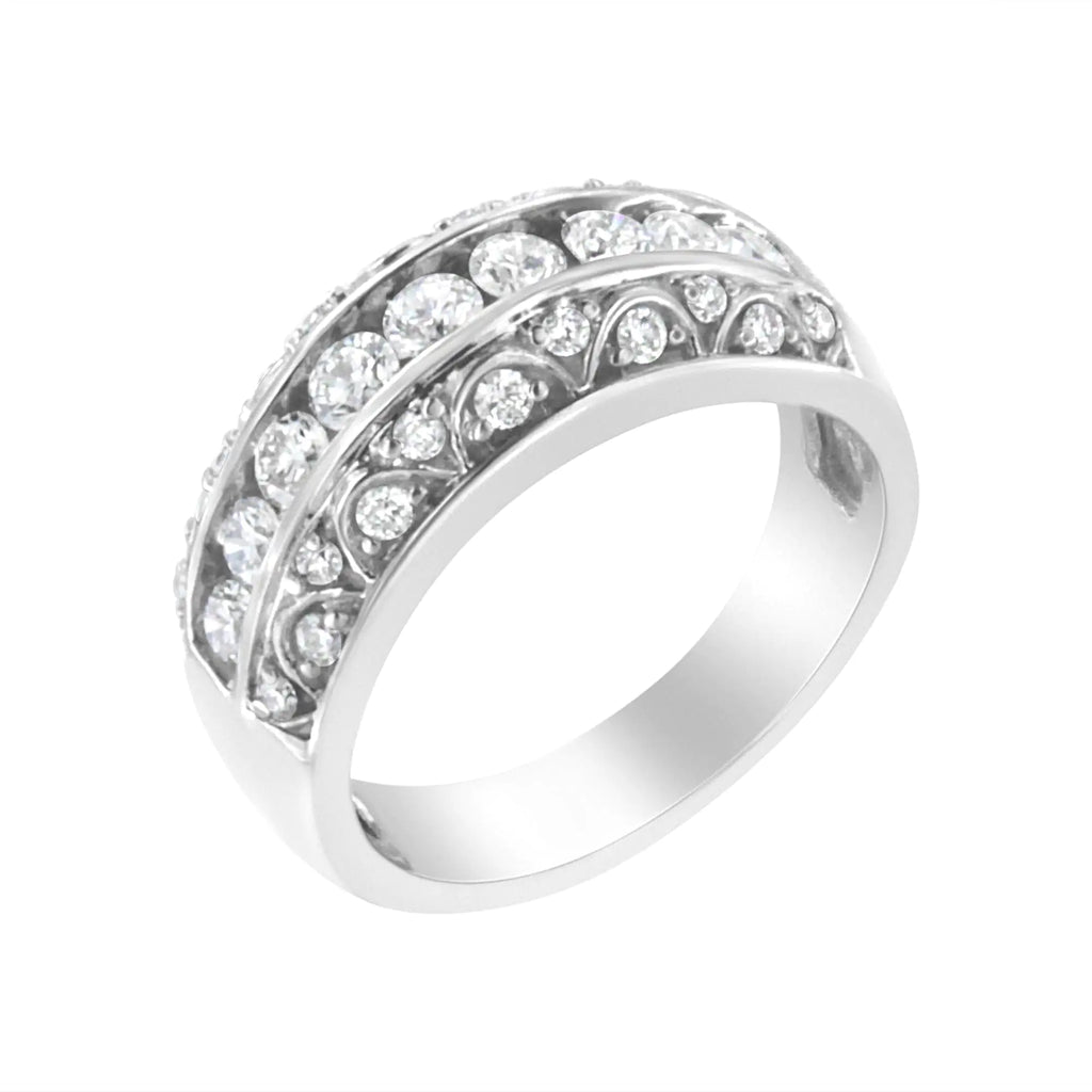Anillo de cóctel cultivado en laboratorio de 1 ct en plata esterlina 925 (color FG, claridad VS2-SI1)