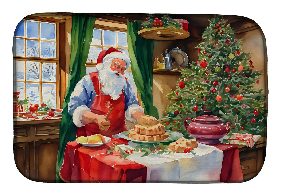 Esterilla para secar platos con galletas de Papá Noel