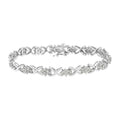 Pulsera de eslabones en forma de X de 7" con diamantes de 2 1/4 ct y plata de ley 925 (color IJ, claridad I3)
