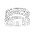 Bague en argent sterling 925 avec diamants taille ronde sertis à griffes de 1/4 ct (couleur IJ, pureté I1-I2)