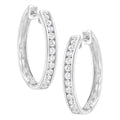 .925 Sterling Silver 7/8 cttw Lab Grown Diamond Hoop Earring (F-G Color, VS2-SI1 Clarity)