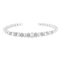 Brazalete tipo brazalete con cuentas esféricas graduadas de diamantes de 1/4 quilates en plata esterlina 925 (color IJ, claridad I2-I3). Se adapta a muñecas de hasta 7 1/2 pulgadas