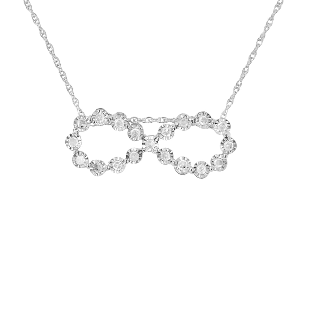 Collar con colgante de infinito de diamantes de 1/4 ct en plata de ley 925 (IJ, I2-I3)