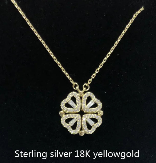 Heart-to-Heart Four-Leaf Clover Necklace