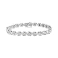 Pulsera de eslabones en forma de "X" con diamantes engastados milagros de 1/4 ct en plata esterlina 925 (color IJ, claridad I3) - 7,25"