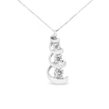 Collar con colgante en forma de espiral de diamantes de 1/4 ct en plata de ley 925 (IJ, I2-I3)